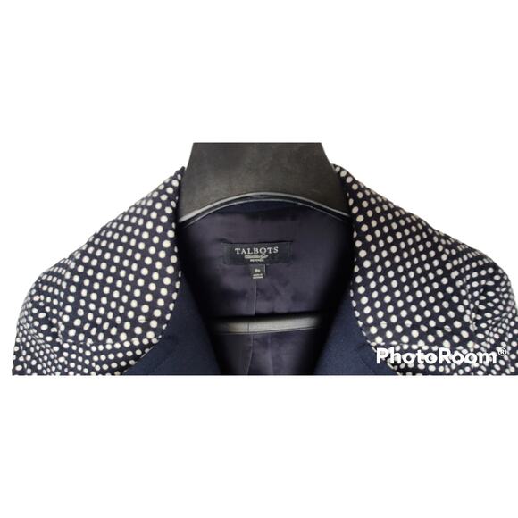 Talbots Jacket Polka Dot Short Lined Blazer Women's Size 8P - Picture 6 of 8